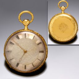 Antique 18K Gold Quarter Hour Repeater Keywind Pocket Watch | Hinvilles Mid 19th Centry | Silver Dia