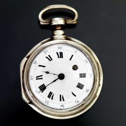 Antique Verge Swiss Pocket Watch with Raised Numeral Dial