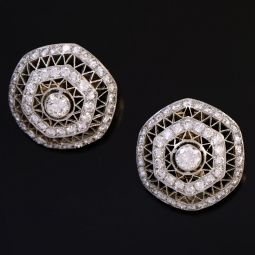 Platinum Diamond Halo Earrings | 4.36 CTW of VS-I Diamonds