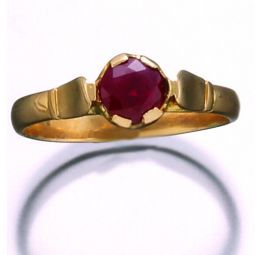 TOP QUALITY RUBY SOLITAIRE 18K ROSE GOLD RING SIZE 6.75