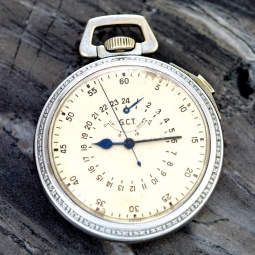 Antique Military U.S. Army Issued 24 hour Up/Down Wind Indicator Swiss Made Longines Pocket Watch
