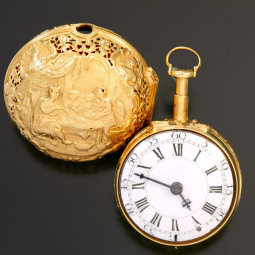 7-1/2 Minute Repeater Boy London Pocket Watch | 20K Gold repoussé Case, Floral Balance Cock