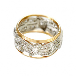 Man's Diamond Wedding Band | 14K White Gold, 1.2 CTW Diamonds, Vintage Deco