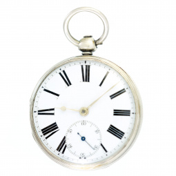 English Edwin Clark Lever Fusee Pocket Watch CA1830s with Clear Sapphire Endstone