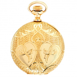 Heart Engraved Gold Elgin Pocket Watch in Phenomenal Condition