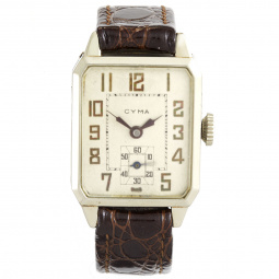 CYMA Watch | Swiss Made Vintage 14K White Gold Case