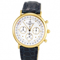 IWC Mecaquartz Chronograph Ref. 3731 18K Gold Wrist Watch CA1992-94