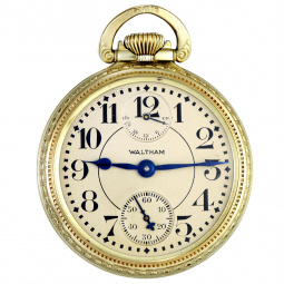 Waltham Vanguard Railroad Pocket Watch with Wind Indicator | 23 Jewel