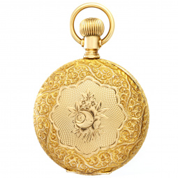 Waltham Vanguard Railroad Pocket Watch with Exceptional 14K Gold Case