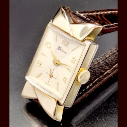 Cressine Watch | 17 Jewel Manual Wind, Gold Plate Square Case CA1950s