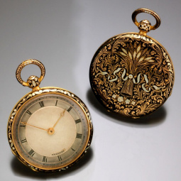 Abraham Louis Breguet Woman's Enamel 18K Gold Pocket Watch with Breguet Box
