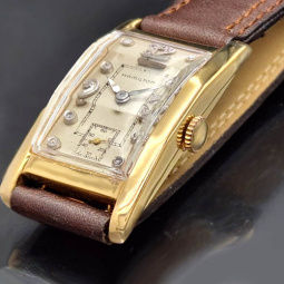 Diamond Dial Gold Hamilton Wrist Watch with Original Box