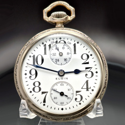 Elgin BW Raymond Railroad Pocket Watch with Wind Indicator| 21 Jewel