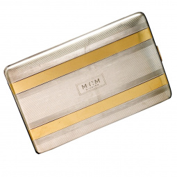 14K Gold & Sterling-Silver Unisex Cigarette Case, Circa Retro 1948