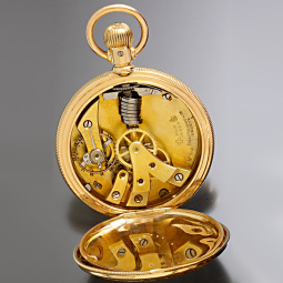 Rare Isaac Grasset Helical Coil Spring Wind Pocket Watch in 14K Gold Case CA1890