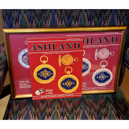 Collectors Set - Framed Ashland Watch Catalog Cover with Matching Mint
