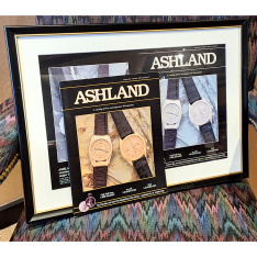 Framed Ashland Watch Catalog Cover with Matching Mint Original Catalog No.17 Sept - Oct 1993