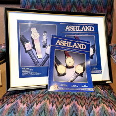 Framed Ashland Watch Catalog Cover with Matching Mint Original Catalog No.19 Feb - March 1994