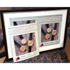 Framed Ashland Watch Catalog Cover with Matching Mint Original Catalog No. 15 April - May 1993