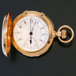 Minute Repeater Split Second Chronograph Pocket Watch with Heavy 18K Gold Case