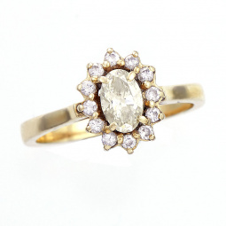 Diamond Ring | ½ ct. Oval Diamond with Multi-Diamond Surround Lady’s 14K Ring