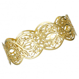 Substantial 21K Yellow Gold Celtic Knot Bangle Bracelet