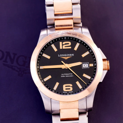 Longines Conquest Automatic Wristwatch | 25 Jewel Stainless Steel & Rose Gold