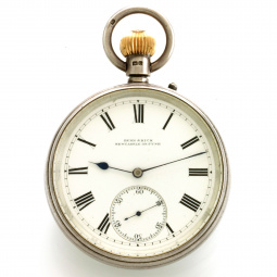 Rare Bunn & Dick Karrusel Silver Display Case Pocket Watch CA1890 (See Video in Details)