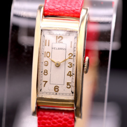 Helbros Swiss Watch | Gold Plate Tonneau Case CA1950s