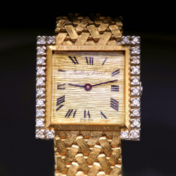 Mathey Tissot | Woman's Diamond Bezel Gold Bracelet Mathey Tissot Wrist Watch with Box
