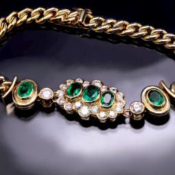 Emerald Diamond Bracelet | Emerald (3.5 Cts.)& Diamond (2.1 Cts.)