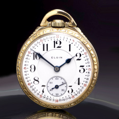 23 Jewel Elgin Veritas Grade 453 Railroad Pocket Watch with Montgomery Dial