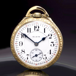 23 Jewel Elgin Veritas Grade 453 Railroad Pocket Watch with Montgomery Dial