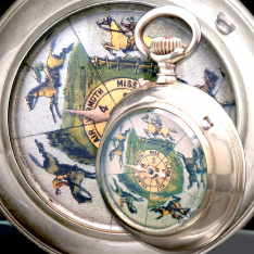 Gamblers Horse Racing Spinner Pocket Watch CA1890s