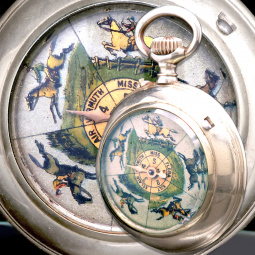 Gamblers Horse Racing Spinner Pocket Watch CA1890s