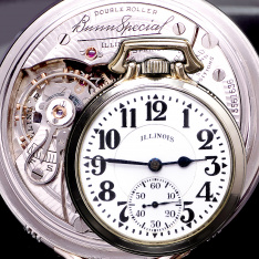 21 Jewel 60 Hour Model 161A Illinois Railroad Pocket Watch CA1940