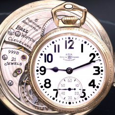 Ball Watch Co. Hamilton 999B Railroad Pocket Watch | Triple Signed Ball Watch Co. Case, Dial & Movt