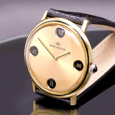 Rare 18K Yellow Gold Movado Watch with “Telephone” Style Dial | Vintage 1960s