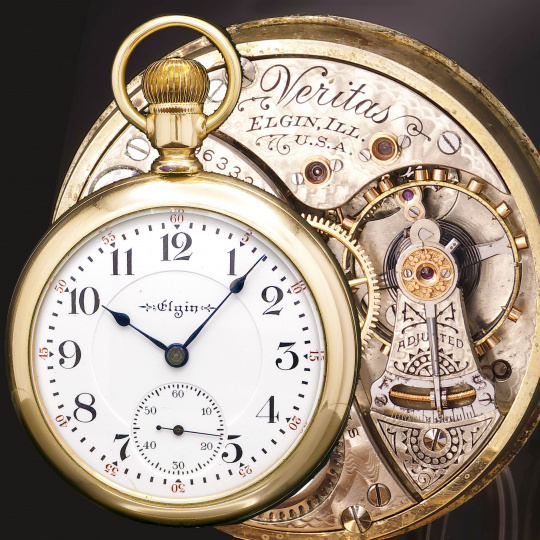 Elgin Veritas Gr. 214 Railroad Pocket Watch | 18 Size, 23 Jewel