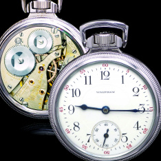 Railroad Watch | 23 Jewel Waltham Vanguard Pocket Watch with Salesman Display Back
