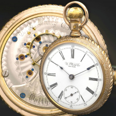 Antique U.S. Watch Co. Waltham Pocket Watch CA1898 | Open Face, Yellow Gold Filled, 18 Size Case