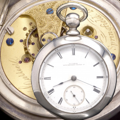 6 OZ. Coin Silver 18 Size Open Face Illinois Pocket Watch CA1875