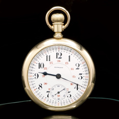21 Jewel Series 10 E. Howard Watch Co. Railroad Pocket Watch with 24 Hour Dial