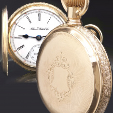 14K Yellow Gold Hunter Case 2 Tone 21 Jewel Private Label Illinois Bunn Special Pocket Watch