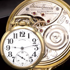 21 Jewel Grade 161A Elinvar Type 11P Bunn Special Illinois Railroad Pocket Watch