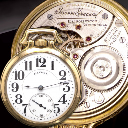 21 Jewel Grade 161A Elinvar Type 11P Bunn Special Illinois Railroad Pocket Watch