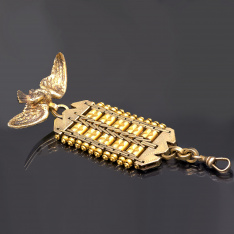 Eagle Topped Two-Tone Interwoven Link Pocket Watch Fob Chain