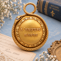 French Snake Motif The Time Pass, The Friendship Remains Pocket Watch CA1860s