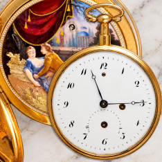 18K Gold Quarter-Hour Repeater Erotic Automaton Pocket Watch c.1805 | 58mm