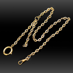 17" Rolled Gold Plate Pocket Watch Chain – Classic Antique Style